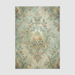 Grungy-Damask-Muster in Schattierungen von Türkis  Seidenpapier