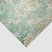 Grungy Damask Pattern in Shades of Teal Blues Seidenpapier (Ausschnitt)