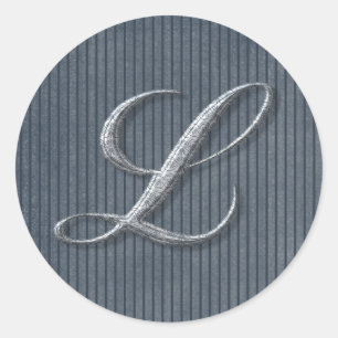 Grungy Denim Streifen Initial Mauspads, Aufkleber