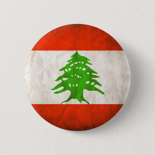 Grungy der Libanon-Flagge Button (Vorderseite)