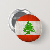 Grungy der Libanon-Flagge Button (Vorne & Hinten)