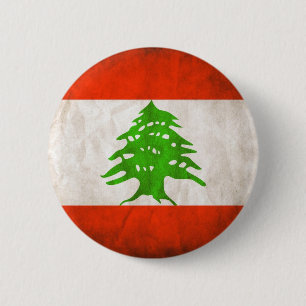 Grungy der Libanon-Flagge Button