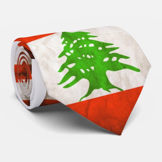 Grungy der Libanon-Flagge Krawatte (Gerollt)