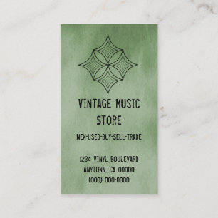 Grungy Diamond Business Card, Sage Green Visitenkarte