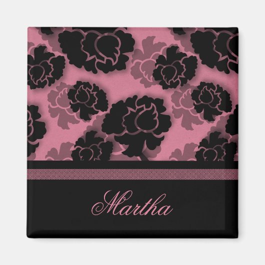 Grungy Floral Decadence Magnet, rosa Magnet (Vorne)