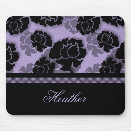 Grungy Floral Decadence Mousepad, Lavendel Mousepad (Vorne)