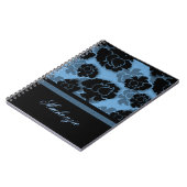 Grungy Floral Decadence Notebook, blau Notizblock (Linke Seite)