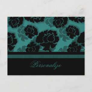 Grungy Floral Decadence Postcard, Aquamarin Postkarte