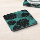 Grungy Floral Decadence Untersetzer Set, Aquamarin (Linke Seite)