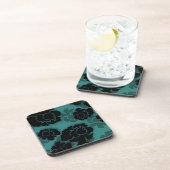 Grungy Floral Decadence Untersetzer Set, Aquamarin (Rechte Seite)