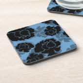 Grungy Floral Decadence Untersetzer Set, blau (Linke Seite)
