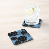 Grungy Floral Decadence Untersetzer Set, blau (Rechte Seite)