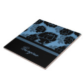 grungy floral dekadence Tile, blau Fliese (Seite)