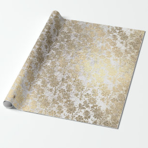 Grungy Foxier Gold Rose Elfenbeinpulver Blütenbl Geschenkpapier