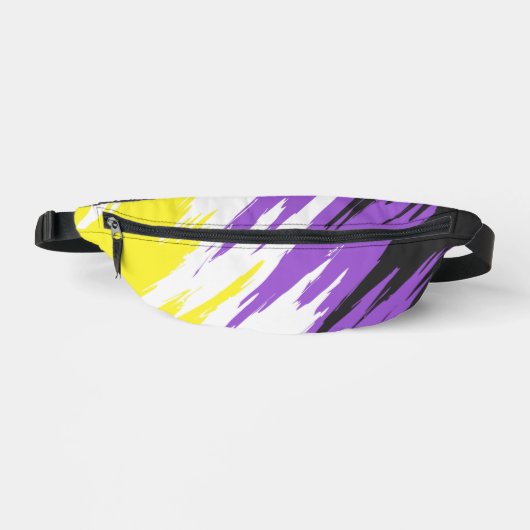 Grungy Funky ZigZag Abstrakte Flag für nichtbinäre Bauchtasche (Vorderseite)