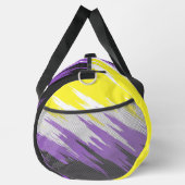 Grungy Funky ZigZag Abstrakte Flag für nichtbinäre Duffle Bag (Rechts)