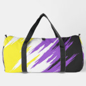 Grungy Funky ZigZag Abstrakte Flag für nichtbinäre Duffle Bag (Rückseite)