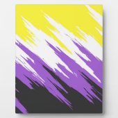 Grungy Funky ZigZag Abstrakte Flag für nichtbinäre Fotoplatte (Vorderseite)