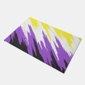 Grungy Funky ZigZag Abstrakte Flag für nichtbinäre Fußmatte (Schrägansicht)