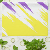 Grungy Funky ZigZag Abstrakte Flag für nichtbinäre Geschirrtuch (Gefaltet)