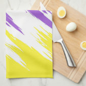 Grungy Funky ZigZag Abstrakte Flag für nichtbinäre Geschirrtuch (Viertel Falte)