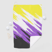 Grungy Funky ZigZag Abstrakte Flag für nichtbinäre Golfhandtuch (Insitu)