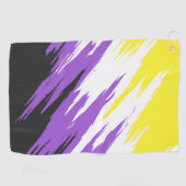 Grungy Funky ZigZag Abstrakte Flag für nichtbinäre Golfhandtuch (Horizontal)