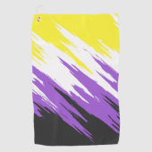 Grungy Funky ZigZag Abstrakte Flag für nichtbinäre Golfhandtuch (Vorderseite)