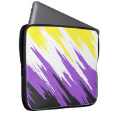 Grungy Funky ZigZag Abstrakte Flag für nichtbinäre Laptopschutzhülle (Vorne Rechts)
