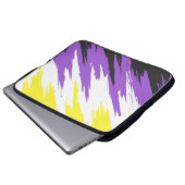 Grungy Funky ZigZag Abstrakte Flag für nichtbinäre Laptopschutzhülle (Vorne Knopf)