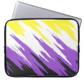 Grungy Funky ZigZag Abstrakte Flag für nichtbinäre Laptopschutzhülle (Vorderseite)