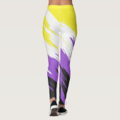 Grungy Funky ZigZag Abstrakte Flag für nichtbinäre Leggings (Rückseite)