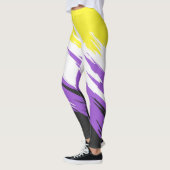 Grungy Funky ZigZag Abstrakte Flag für nichtbinäre Leggings (Links)