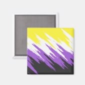 Grungy Funky ZigZag Abstrakte Flag für nichtbinäre Magnet (Vorderseite/Rückseite)