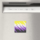 Grungy Funky ZigZag Abstrakte Flag für nichtbinäre Magnet (In Situ (Geschirrspüler))