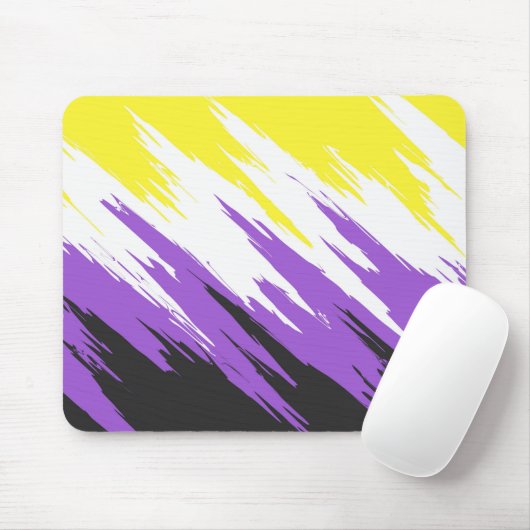 Grungy Funky ZigZag Abstrakte Flag für nichtbinäre Mousepad (Mit Mouse)