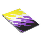 Grungy Funky ZigZag Abstrakte Flag für nichtbinäre Notizblock (Rechte Seite)