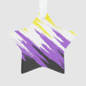 Grungy Funky ZigZag Abstrakte Flag für nichtbinäre Ornament (Vorderseite)
