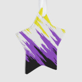 Grungy Funky ZigZag Abstrakte Flag für nichtbinäre Ornament (Vorderseite)