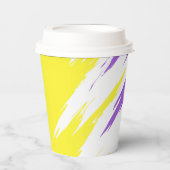 Grungy Funky ZigZag Abstrakte Flag für nichtbinäre Pappbecher (Vorderseite)