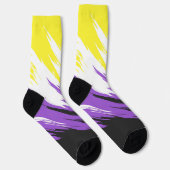Grungy Funky ZigZag Abstrakte Flag für nichtbinäre Socken (Rechts)