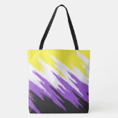 Grungy Funky ZigZag Abstrakte Flag für nichtbinäre Tasche (Vorderseite)