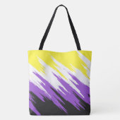 Grungy Funky ZigZag Abstrakte Flag für nichtbinäre Tasche (Rückseite)