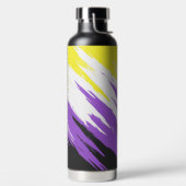 Grungy Funky ZigZag Abstrakte Flag für nichtbinäre Trinkflasche (links)