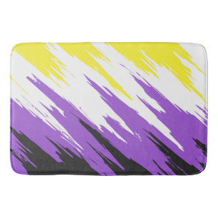 Grungy Funky ZigZag Abstrakte nichtbinäre Pride-Fl Badematte