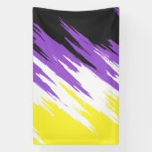 Grungy Funky ZigZag Abstrakte nichtbinäre Pride-Fl Banner (Vertikal)