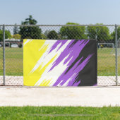 Grungy Funky ZigZag Abstrakte nichtbinäre Pride-Fl Banner (InSitu)