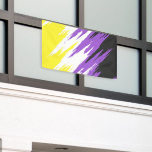 Grungy Funky ZigZag Abstrakte nichtbinäre Pride-Fl Banner