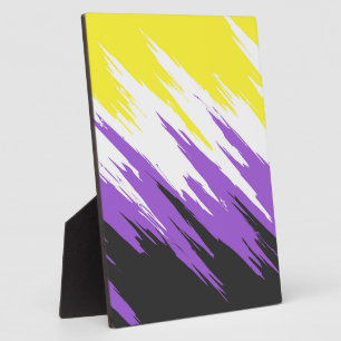 Grungy Funky ZigZag Abstrakte nichtbinäre Pride-Fl Fotoplatte
