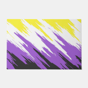 Grungy Funky ZigZag Abstrakte nichtbinäre Pride-Fl Fußmatte